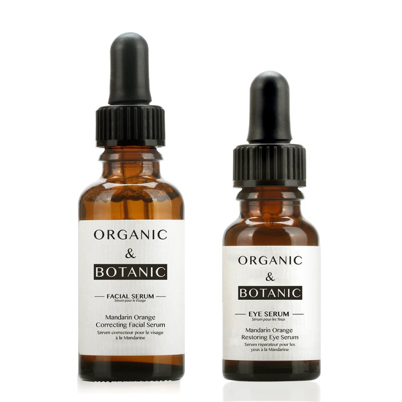 Mandarin Orange Restorative Eye Serum + Mandarin Orange Correcting Facial Serum - Dr Botanicals