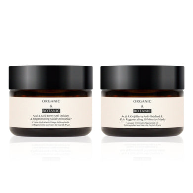 Acai & Goji Berry Anti-Oxidant & Regenerating Facial Moisturier + 10 Minute Mask Pack - Dr. Botanicals Skincare